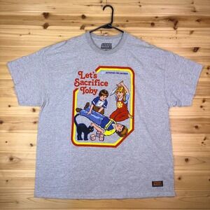 Steven Rhodes T-Shirt Mens XXL Gray Lets Sacrifice Toby Short Sleeve Graphic Tee